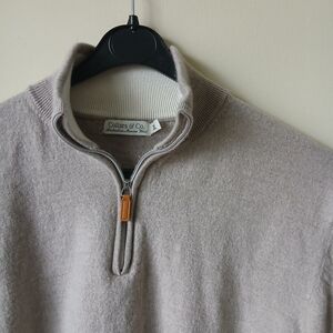 Collars & Co Australian Merino Wool Quarterzip Sweater Pullover Grey